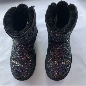 Black Glitter Uggs With Bow 6